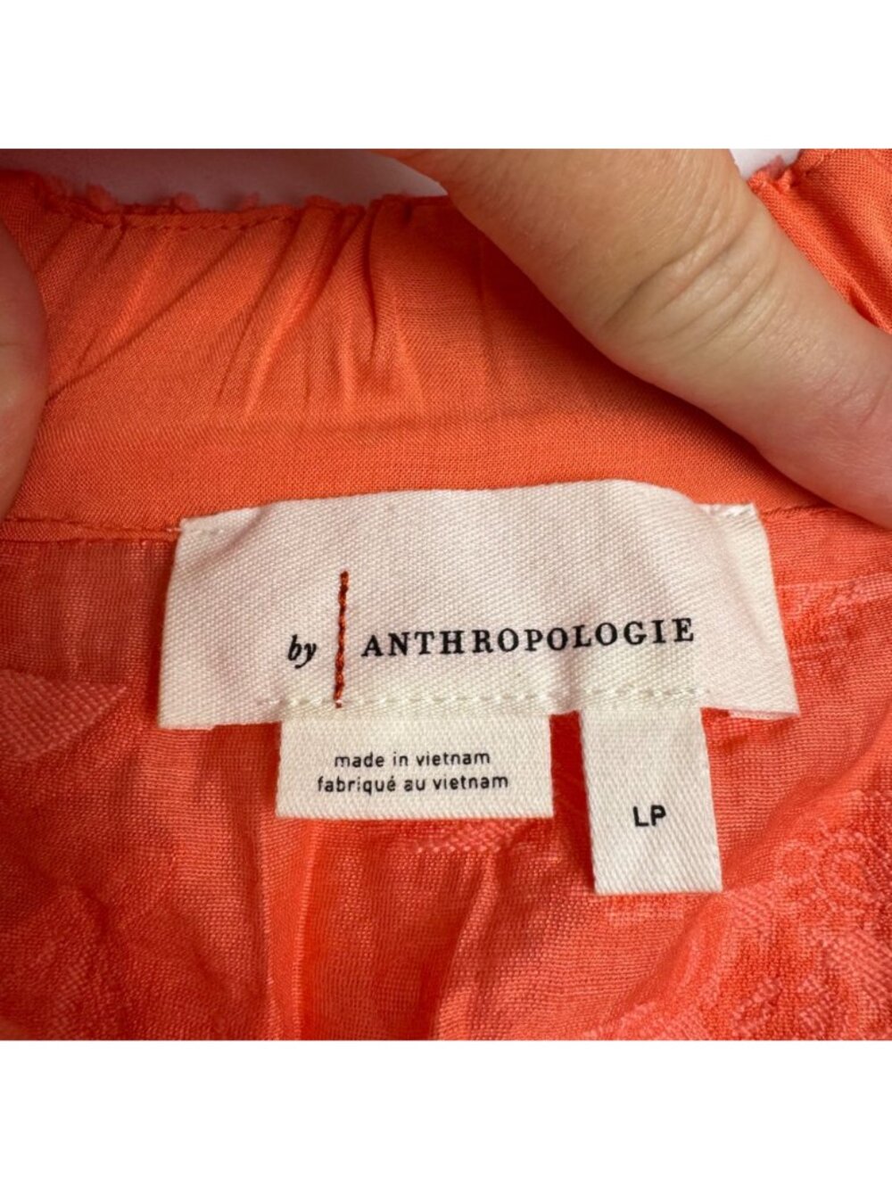 by Anthropologie Amber Ruffled Tank Top Coral Lrg Petite Flutter Sleeve Textured - Picture 8 of 11